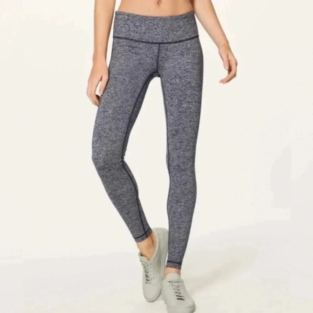 Lululemon Wunder Under Pant III tweed runner aurora size 6